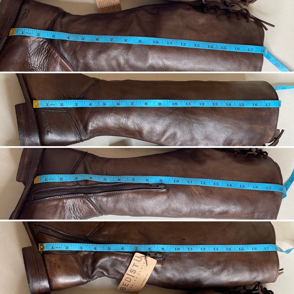New BED STU Manchester Teak Distressed Riding Boots Size 9 - Picture 13 of 16